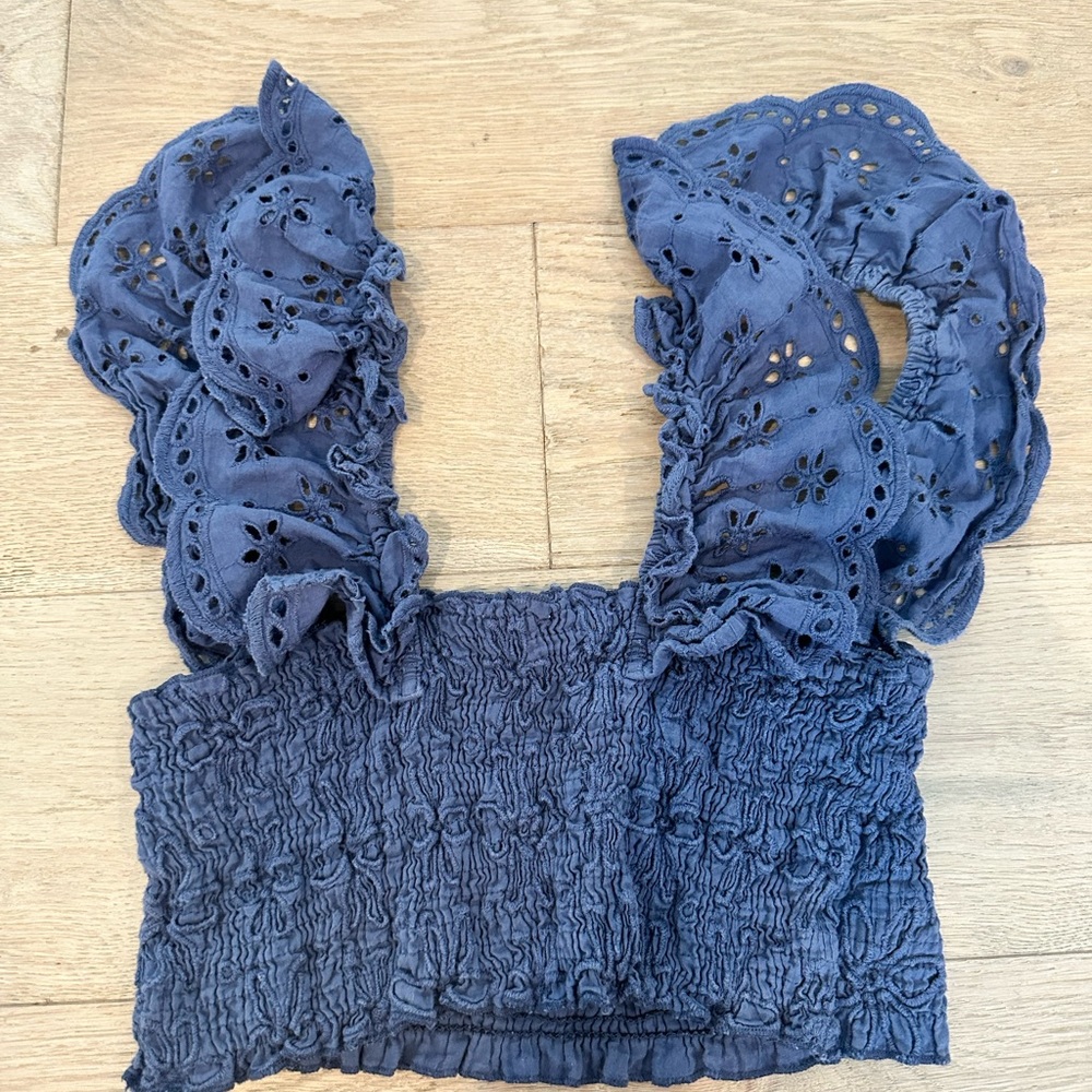 Winston White Blue Crop Top